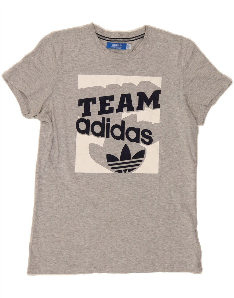 ADIDAS Mens Graphic T-Shirt Top Medium Grey Cotton Vintage Adidas and Second-Hand Adidas from Messina Hembry 
