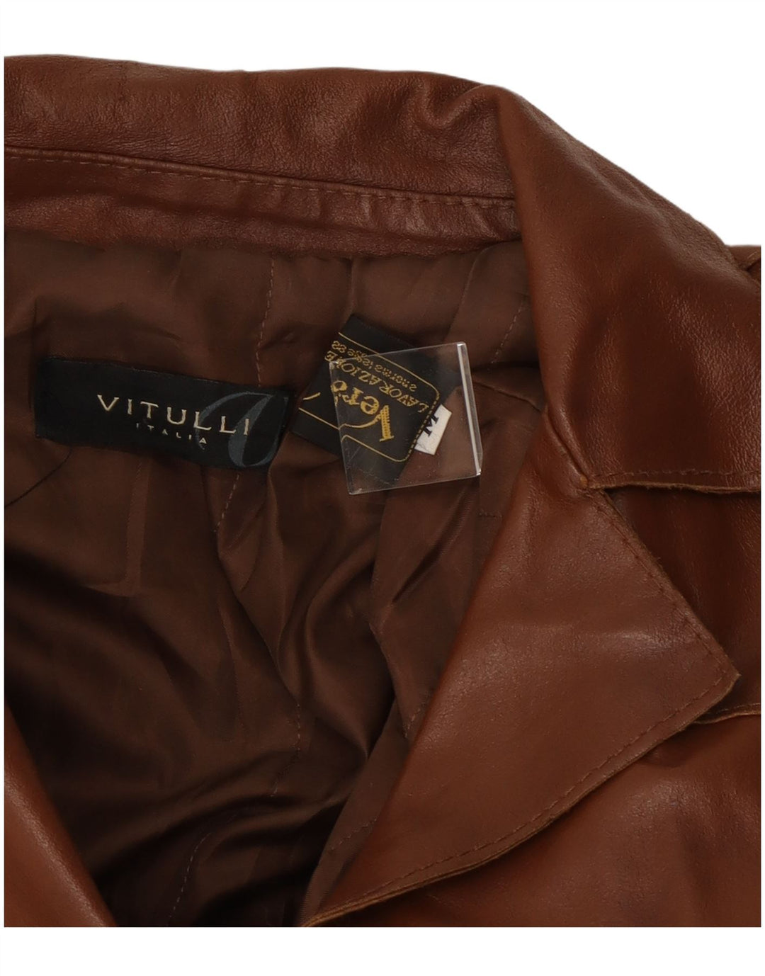 Vintage Womens Leather Jacket UK 12 Medium Brown Leather