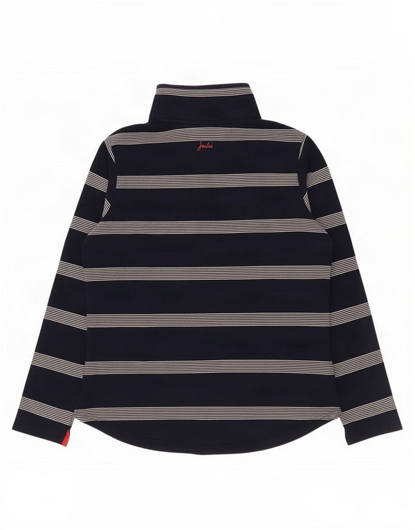 Joules Womens Zip Neck Sweatshirt Jumper UK 12 Medium Navy Blue Striped