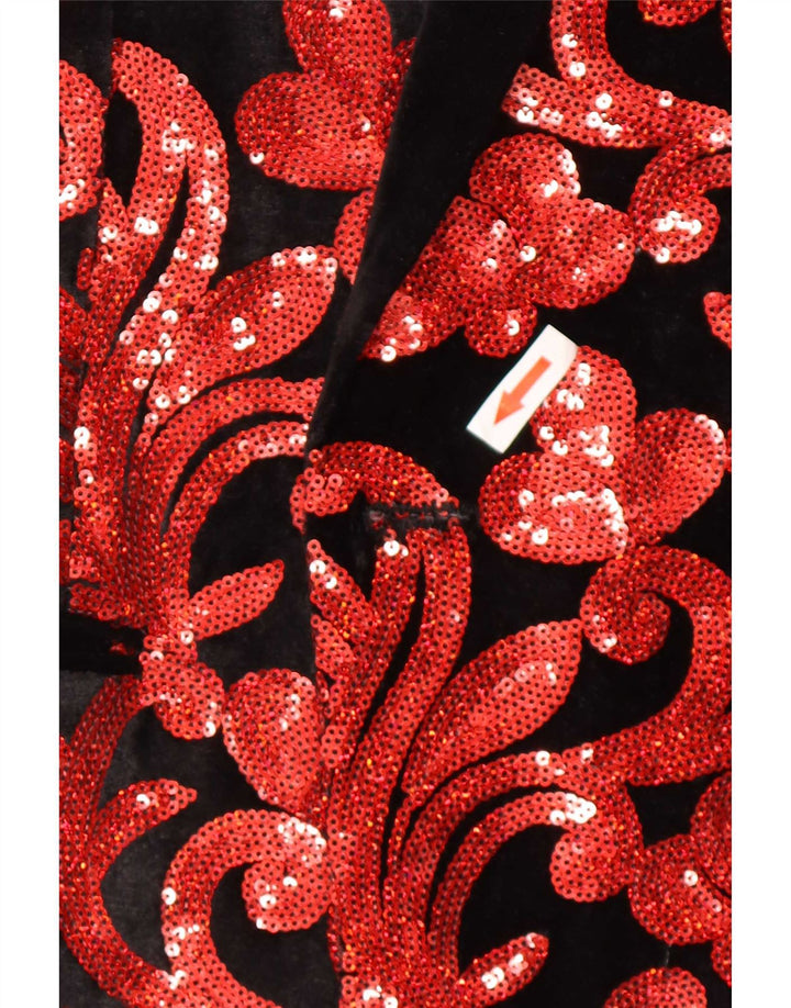 Vintage Mens Blazer Jacket UK 40 Large Red Paisley
