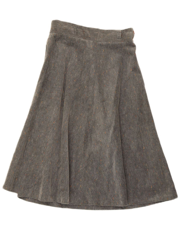 BRUGI Womens A-Line Skirt W28 Medium Grey Flecked Cotton