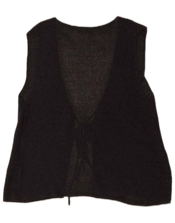 Massimo Dutti Womens Sleeveless Cardigan Sweater UK 14 Medium Grey