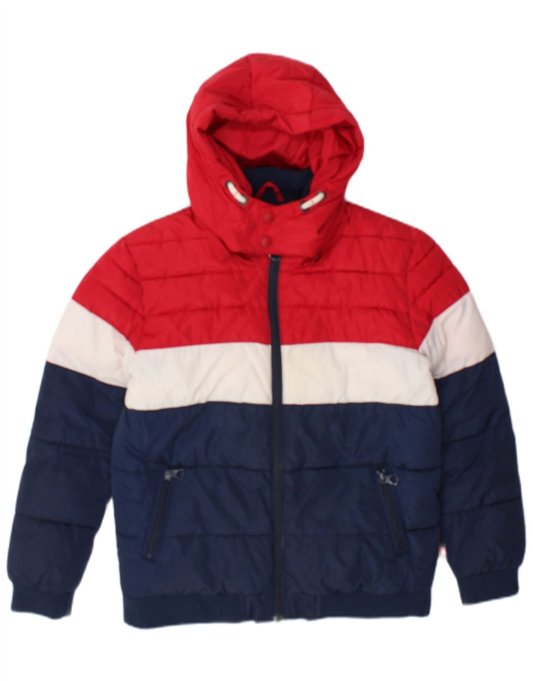 Levi's Boys Hooded Padded Jacket 11-12 Years Navy Blue Colourblock