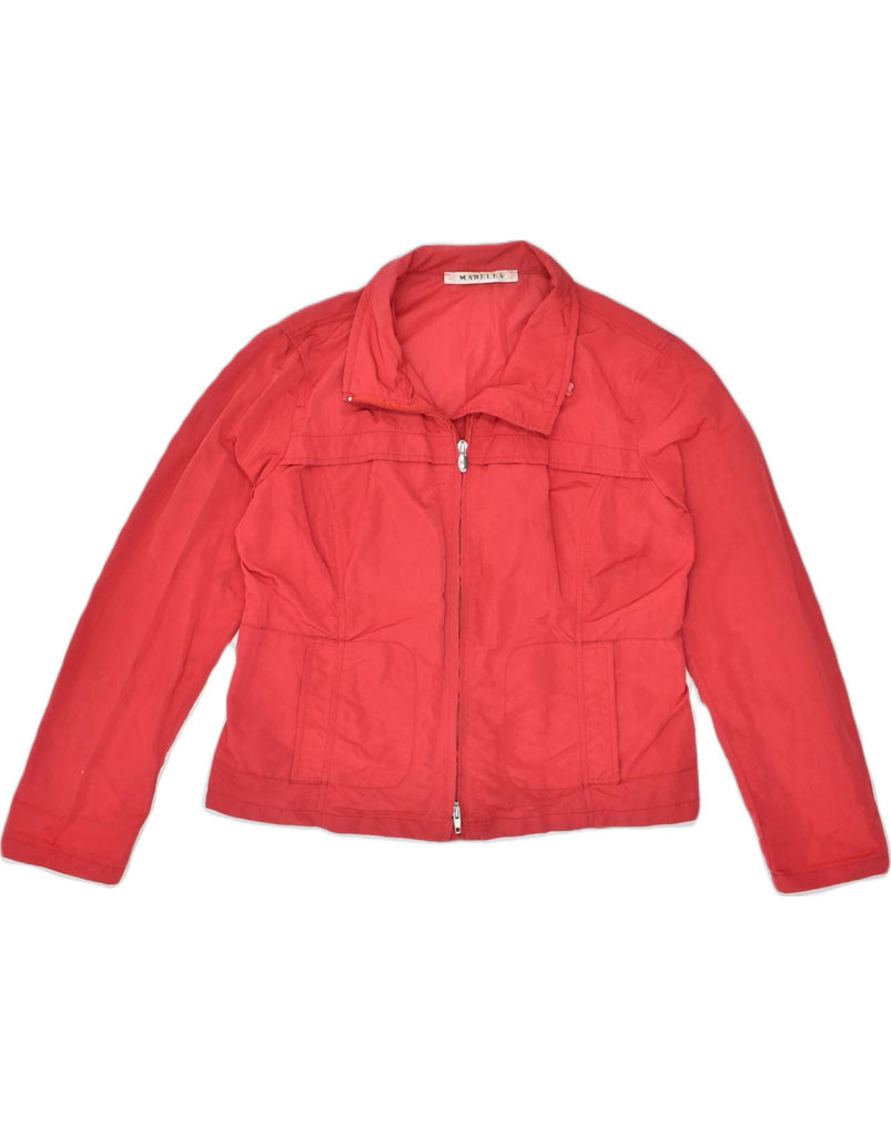 MARELLA Womens Bomber Jacket UK 14 Medium Red Polyamide | Vintage | Thrift | Second-Hand | Used Clothing | Messina Hembry 