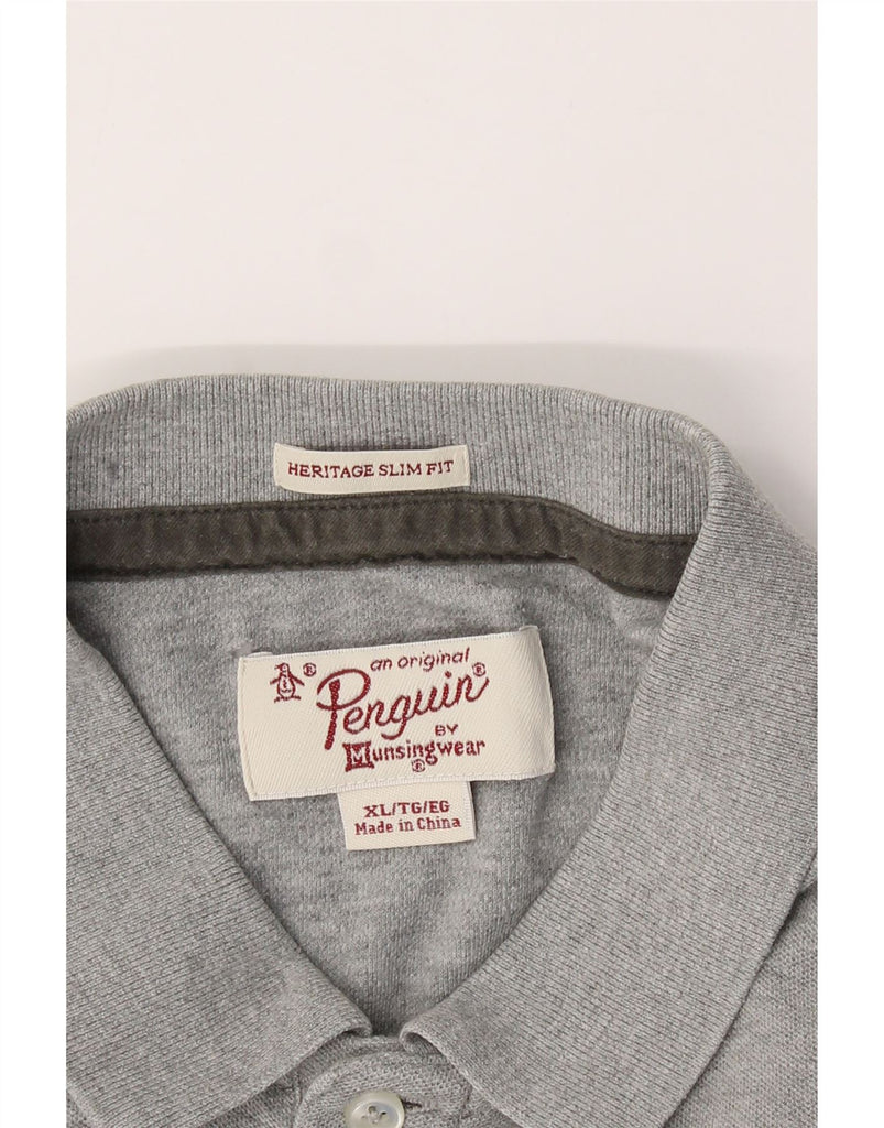 PENGUIN Mens Herritage Fit Slim Fit Polo Shirt XL Grey Cotton Vintage Penguin and Second-Hand Penguin from Messina Hembry 