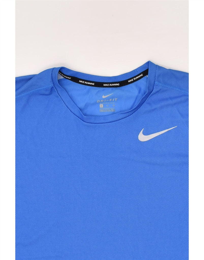 NIKE Mens Dri Fit T-Shirt Top XL Blue Polyester | Vintage Nike | Thrift | Second-Hand Nike | Used Clothing | Messina Hembry 