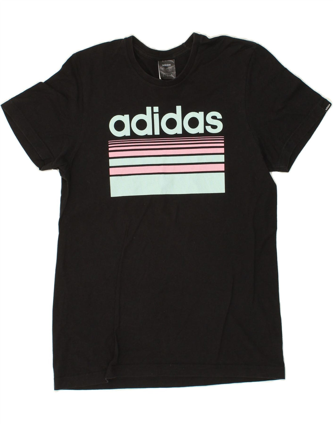 ADIDAS Mens Graphic T-Shirt Top Small Black Cotton Vintage Adidas and Second-Hand Adidas from Messina Hembry 