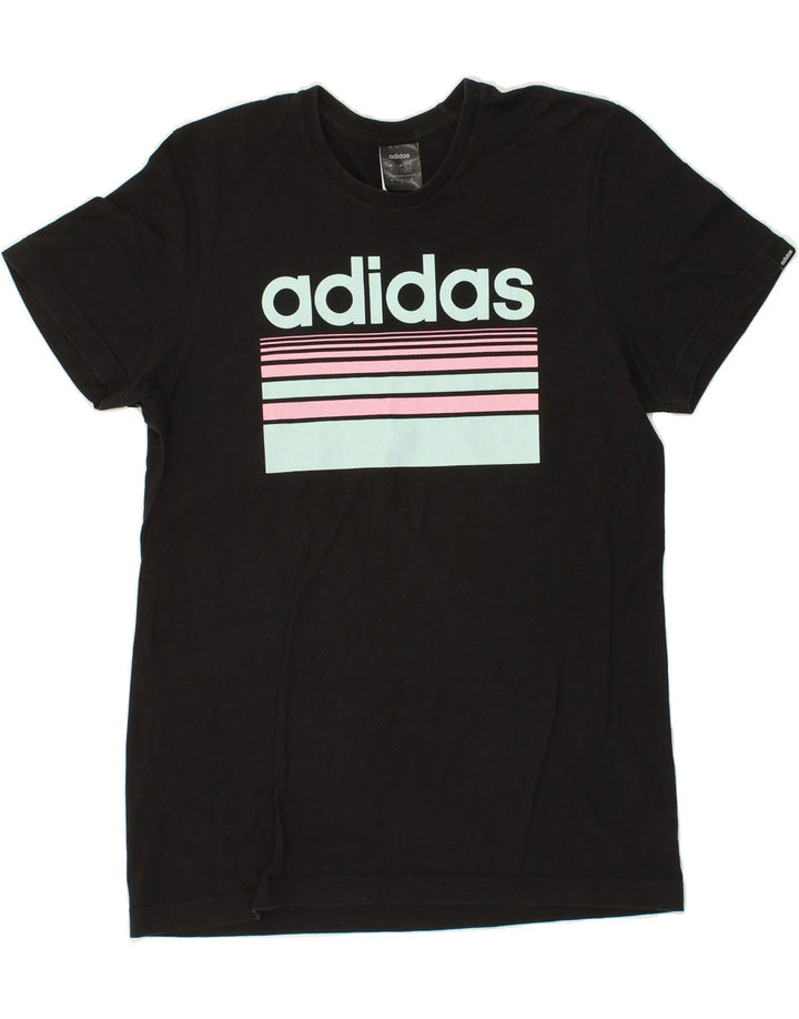 ADIDAS Mens Graphic T-Shirt Top Small Black Cotton Vintage Adidas and Second-Hand Adidas from Messina Hembry 