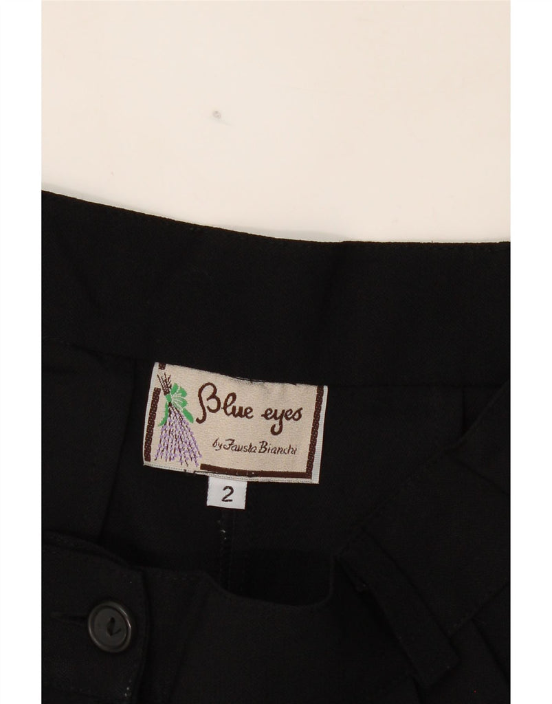 BLUE EYES Womens High Waist Cropped Trousers UK 2 2XS W23 L24  Black Vintage Blue Eyes and Second-Hand Blue Eyes from Messina Hembry 