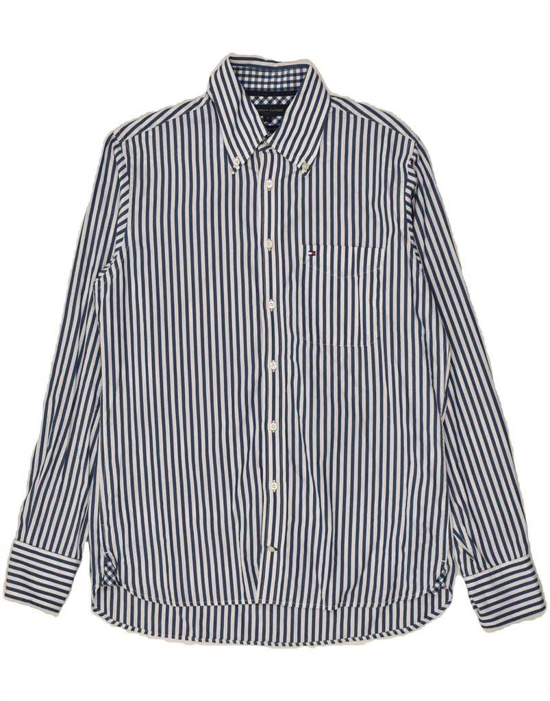 TOMMY HILFIGER Mens Shirt Small Blue Striped Cotton | Vintage Tommy Hilfiger | Thrift | Second-Hand Tommy Hilfiger | Used Clothing | Messina Hembry 