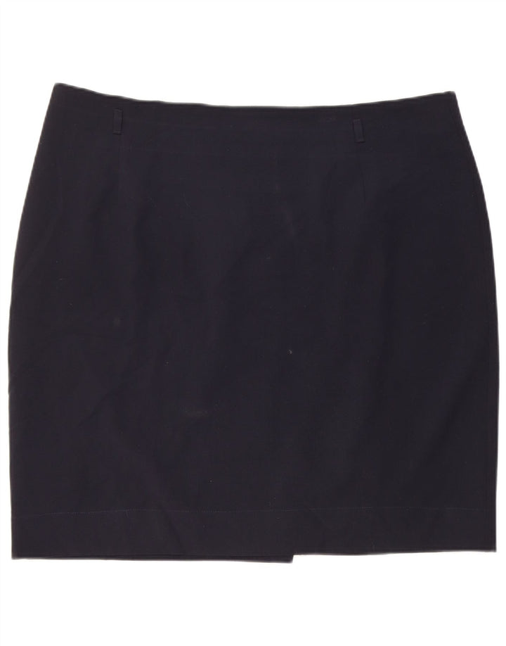 Marks & Spencer Womens Pencil Skirt UK 20 2XL W38  Navy Blue Polyester