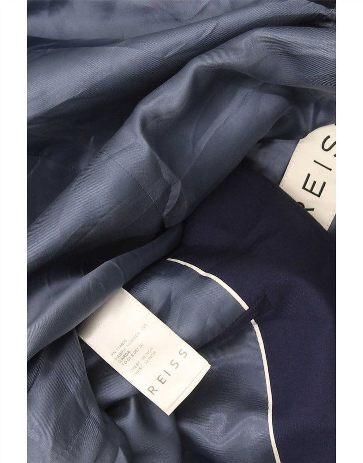 Reiss Mens 1 Button Blazer Jacket UK 38 Medium Navy Blue Wool