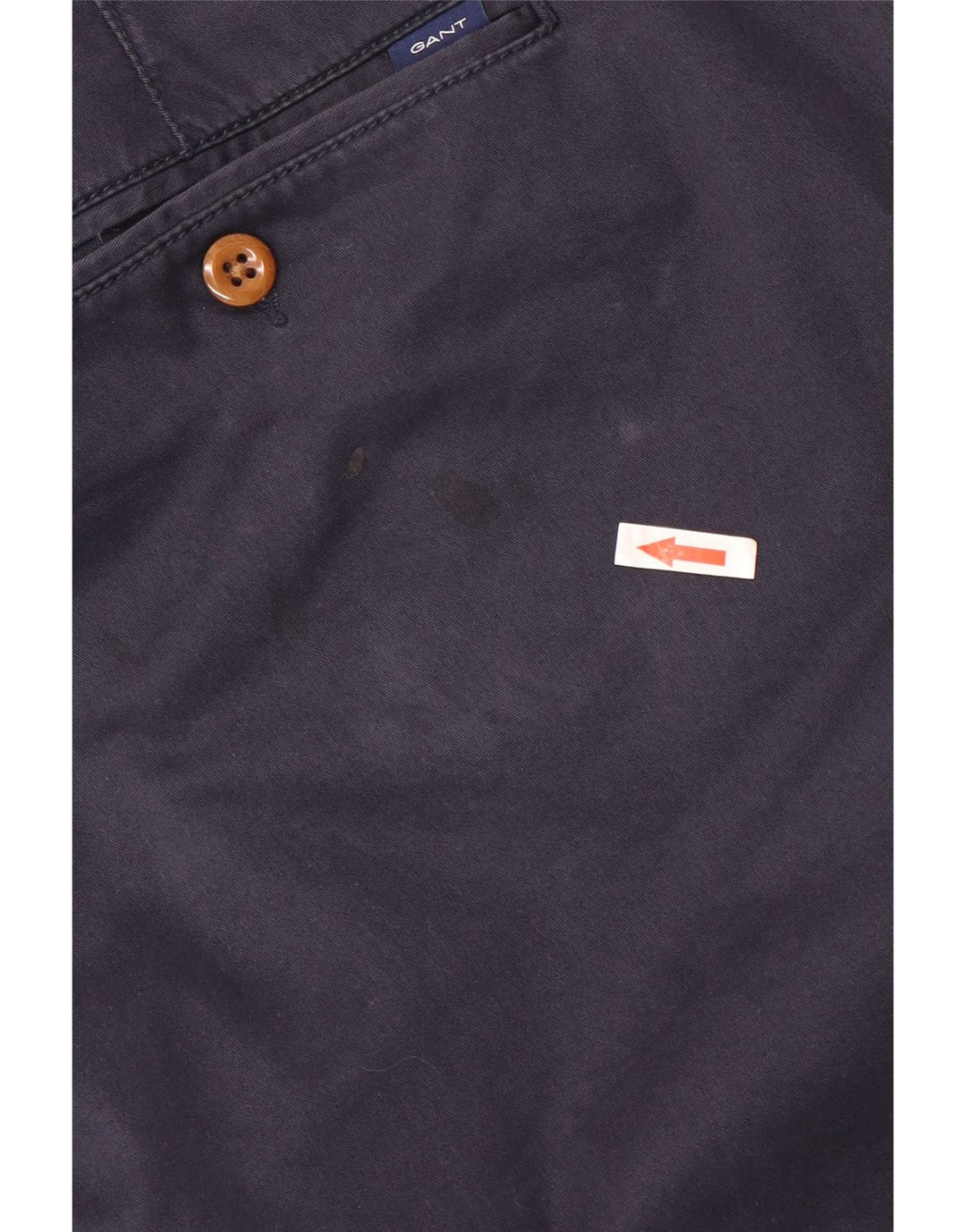 Gant Mens Regular Chino Trousers W38 L30 Navy Blue Cotton