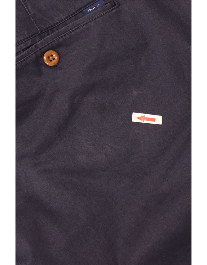 Gant Mens Regular Chino Trousers W38 L30 Navy Blue Cotton