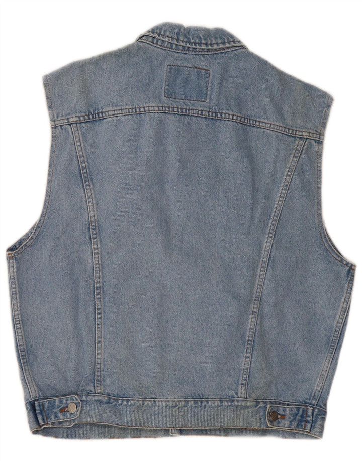 Vintage Mens Denim Gilet UK 36 Small Blue