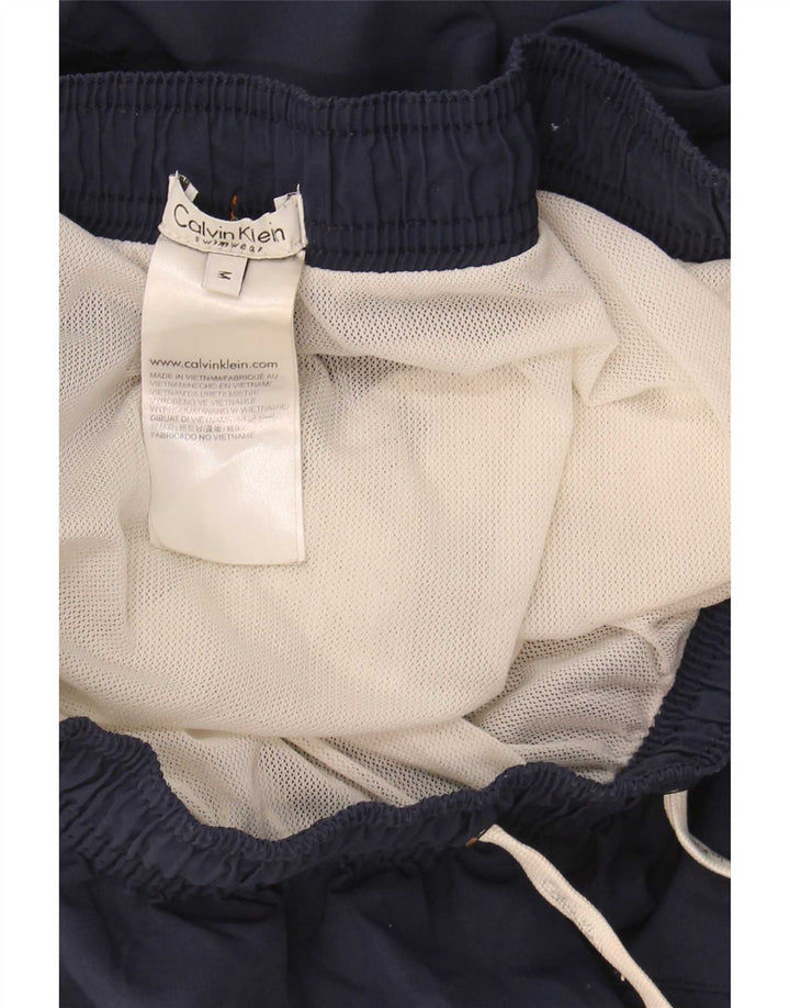 Calvin Klein Mens Graphic Swimming Shorts Medium Navy Blue Colourblock