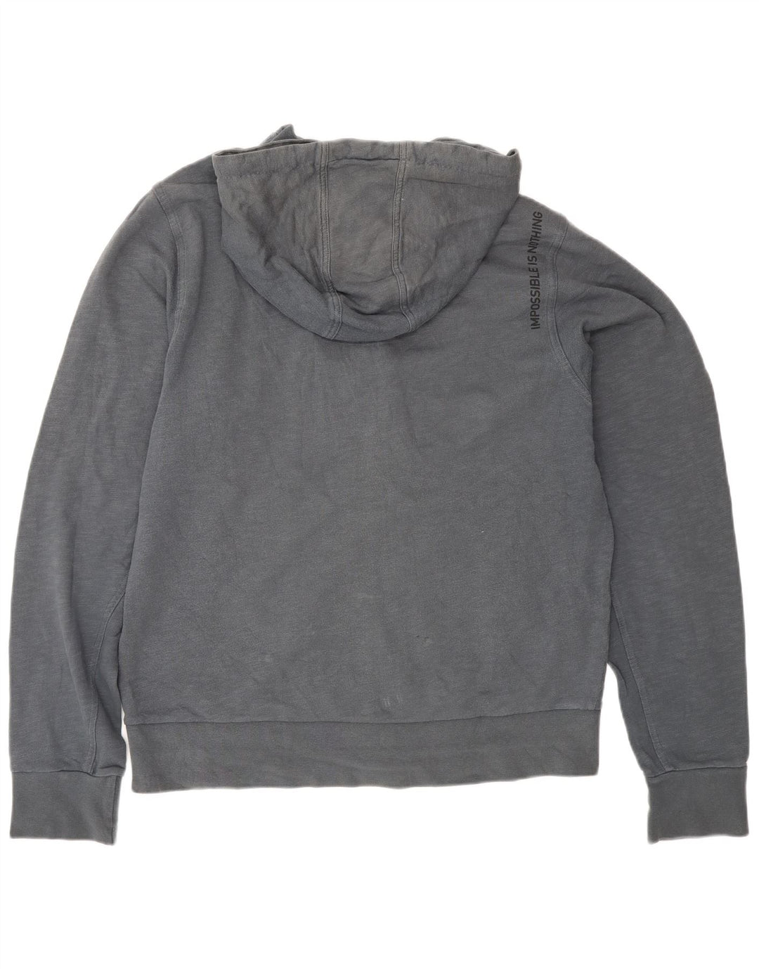 ADIDAS Mens Graphic Zip Hoodie Sweater Medium Navy Blue Cotton