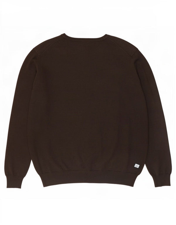 Hugo Boss Mens Regular Fit Boat Neck Jumper Sweater 2XL Brown Polyacrylic