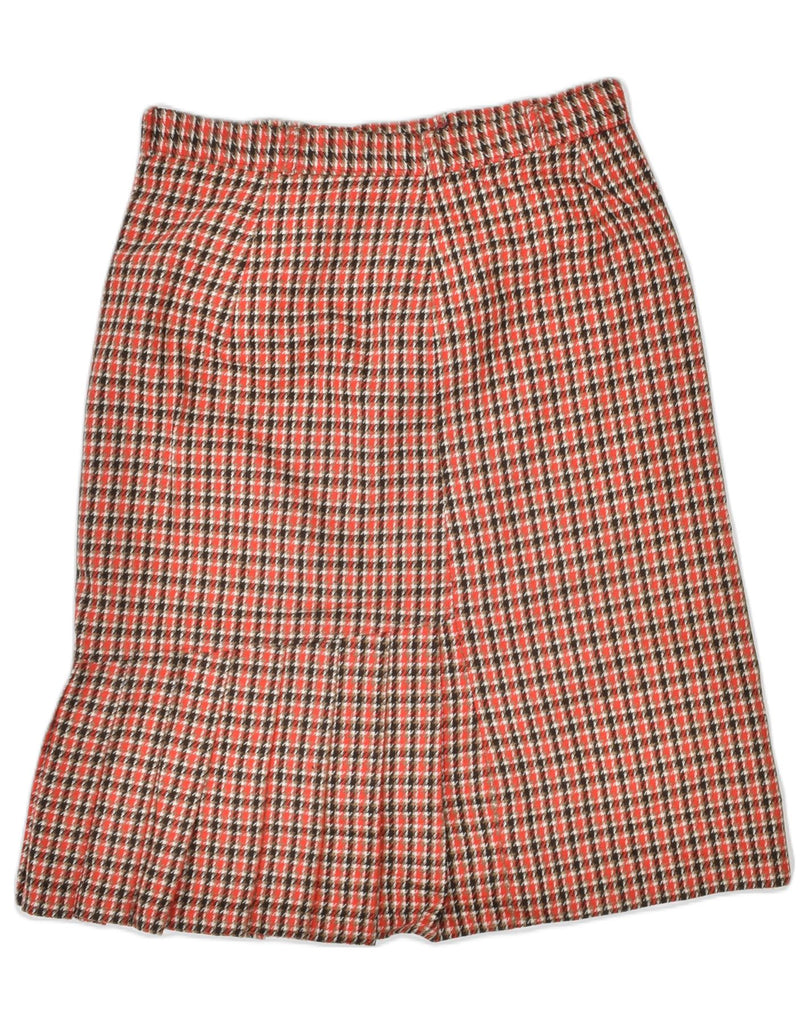 VINTAGE Womens A-Line Skirt W30 Medium Red Check Wool | Vintage | Thrift | Second-Hand | Used Clothing | Messina Hembry 