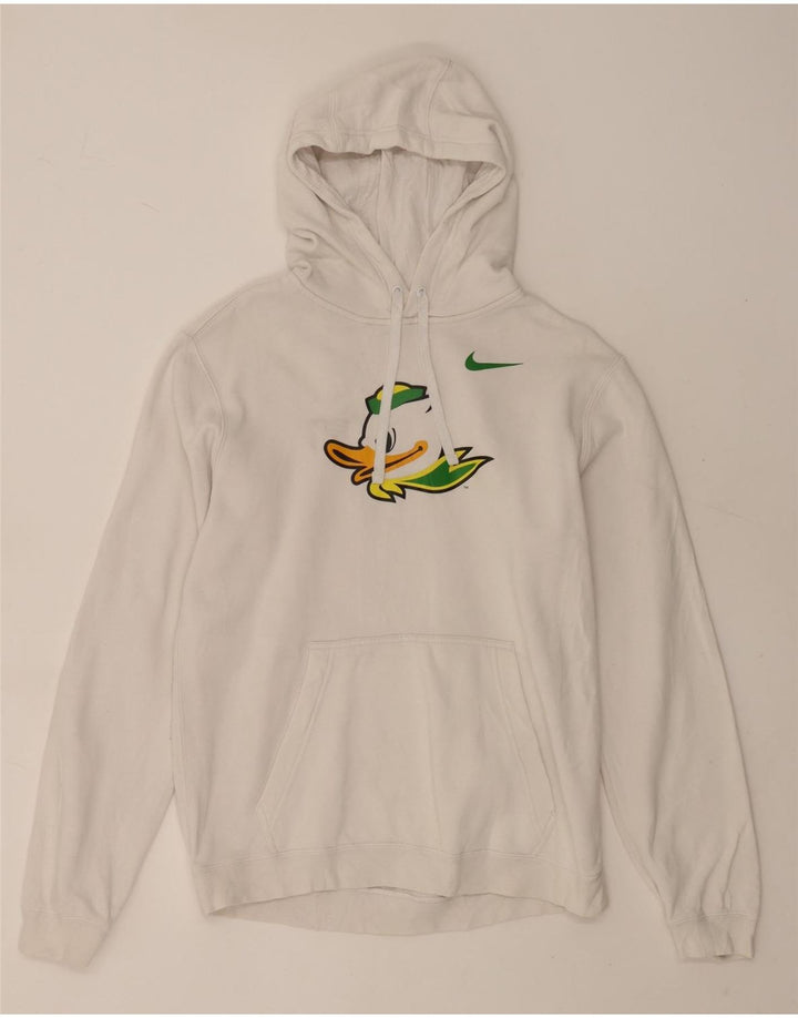 Nike Mens Graphic Hoodie Jumper Medium White Cotton