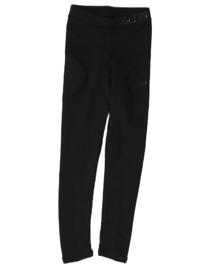 NIKE Womens Graphic Leggings UK 4 XS Black
