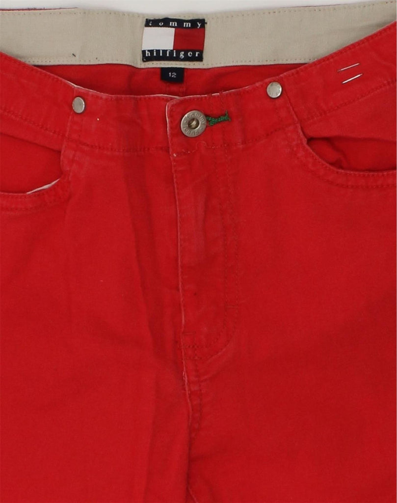 TOMMY HILFIGER Girls Straight Capri Trousers 11-12 Years Red Cotton | Vintage Tommy Hilfiger | Thrift | Second-Hand Tommy Hilfiger | Used Clothing | Messina Hembry 