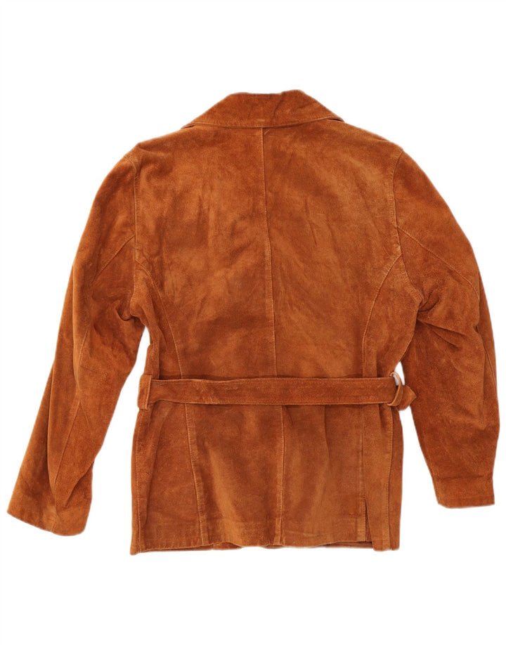 Vintage Womens Suede Jacket UK 14 Medium Brown