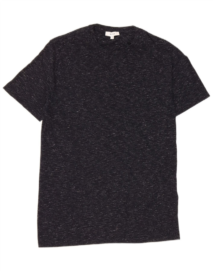 Reiss Mens T-Shirt Top Small Navy Blue Flecked Cotton