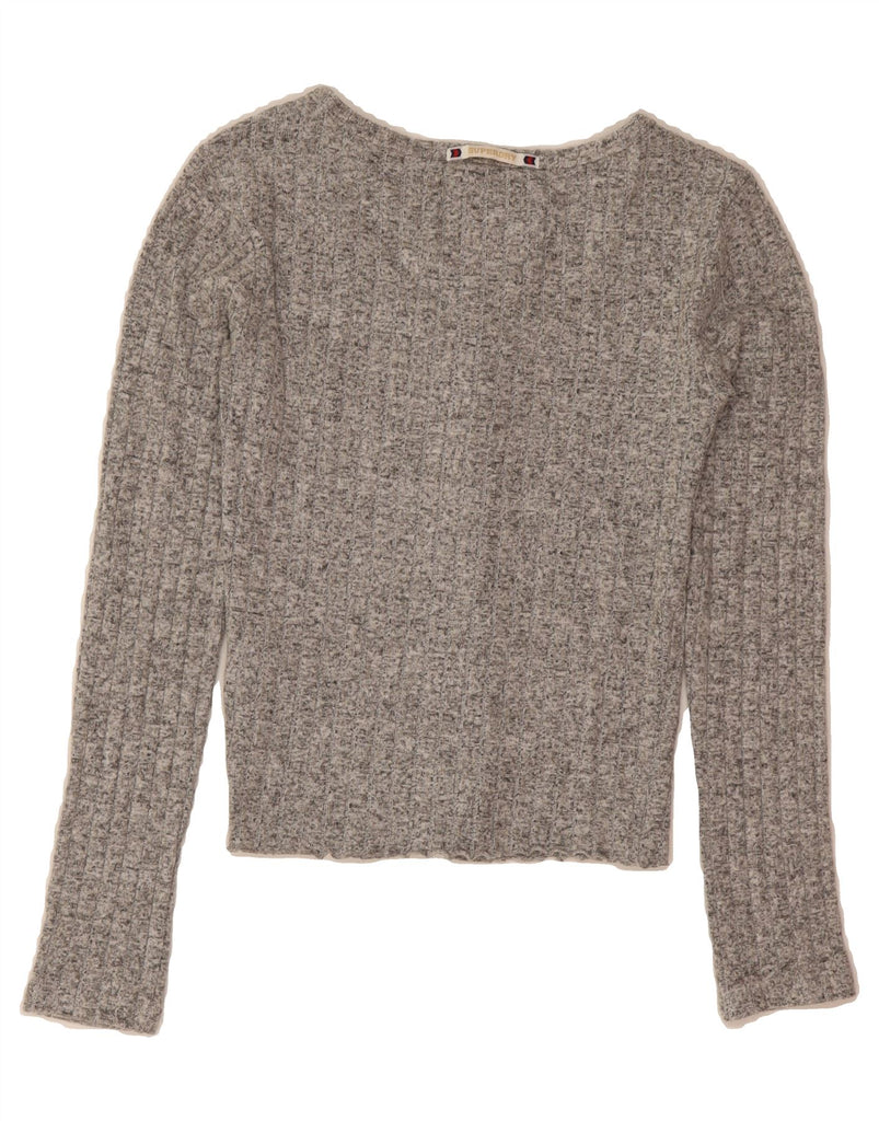 SUPERDRY Womens Crop Cardigan Sweater UK 8 Small Grey Viscose Vintage Superdry and Second-Hand Superdry from Messina Hembry 