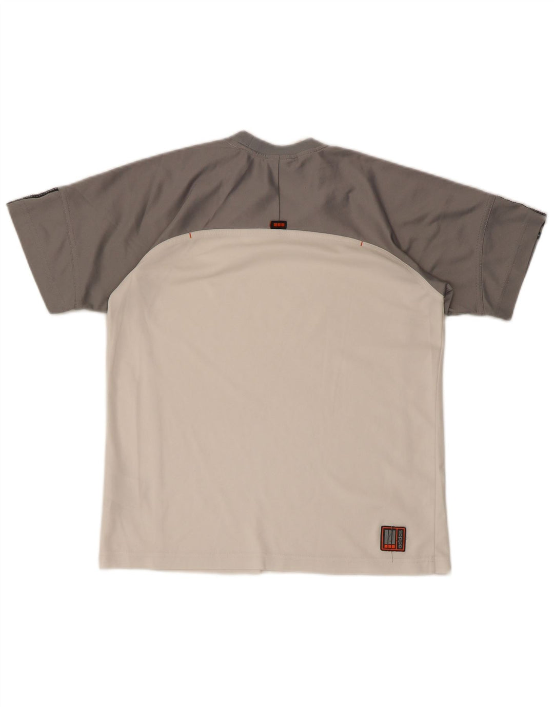 ADIDAS Boys T-Shirt Top 13-14 Years White Colourblock Polyester