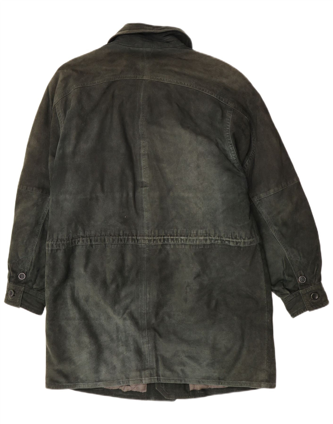 Cerruti 1881 Mens Suede Windbreaker Coat IT 50 Large Green