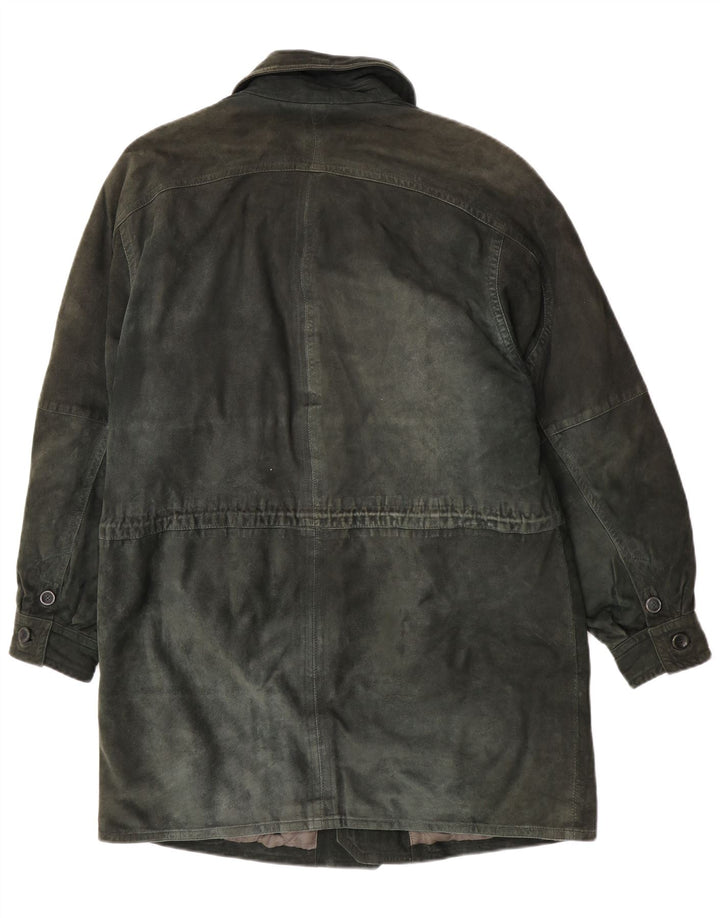 Cerruti 1881 Mens Suede Windbreaker Coat IT 50 Large Green