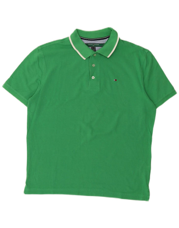 Tommy Hilfiger Mens Golf Polo Shirt Large Green Cotton