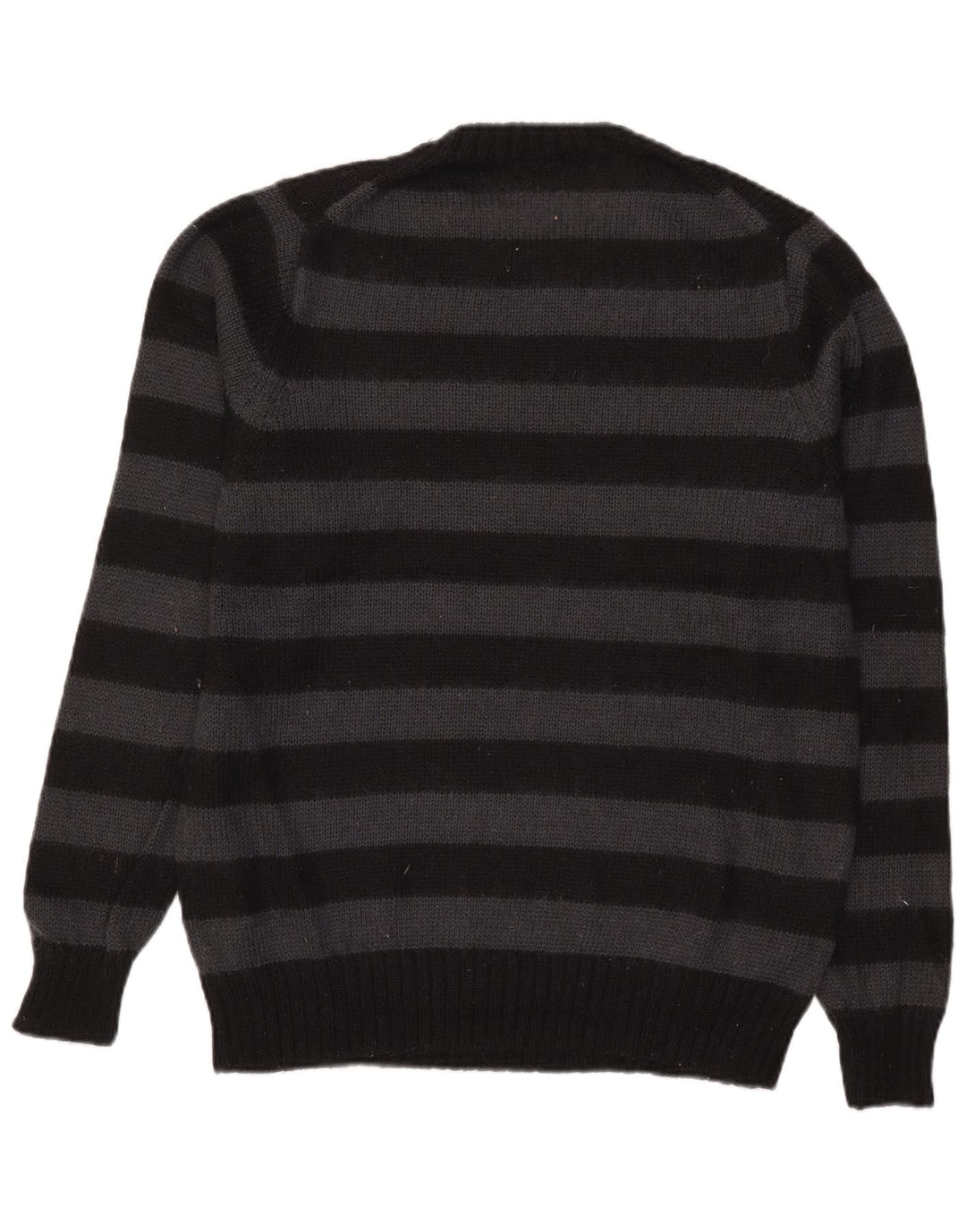 Marks & Spencer Mens Autograph Zip Neck Jumper Sweater Medium Black Striped