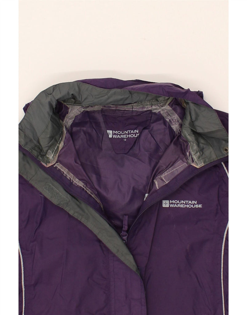 MOUNTAIN WAREHOUSE Womens Hooded Rain Jacket UK 12 Medium Purple Nylon Vintage Mountain Warehouse and Second-Hand Mountain Warehouse from Messina Hembry 