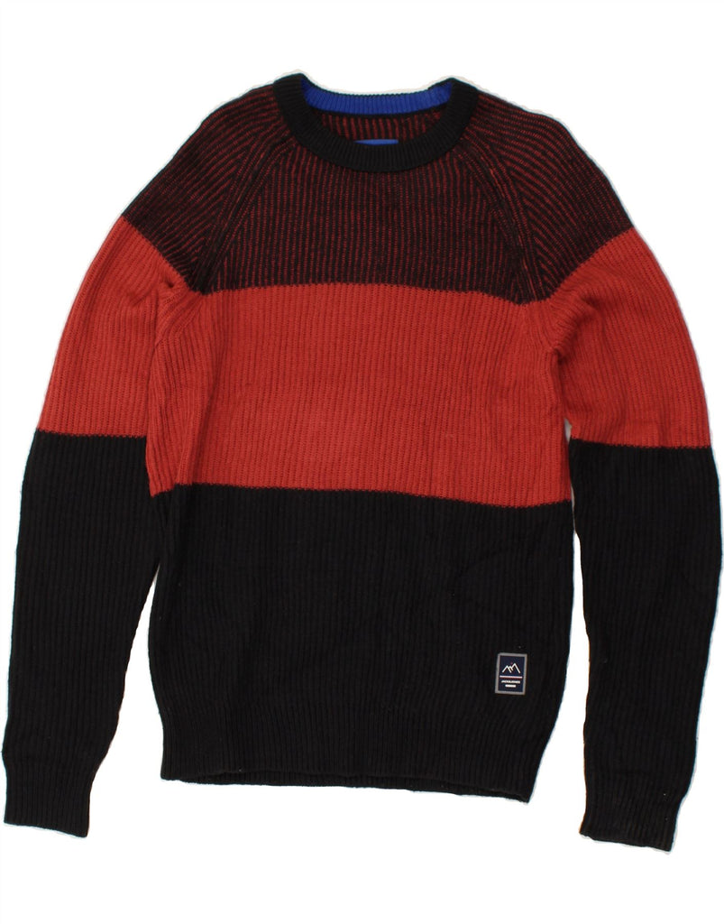 JACK & JONES Mens Crew Neck Jumper Sweater Small Red Colourblock | Vintage Jack & Jones | Thrift | Second-Hand Jack & Jones | Used Clothing | Messina Hembry 