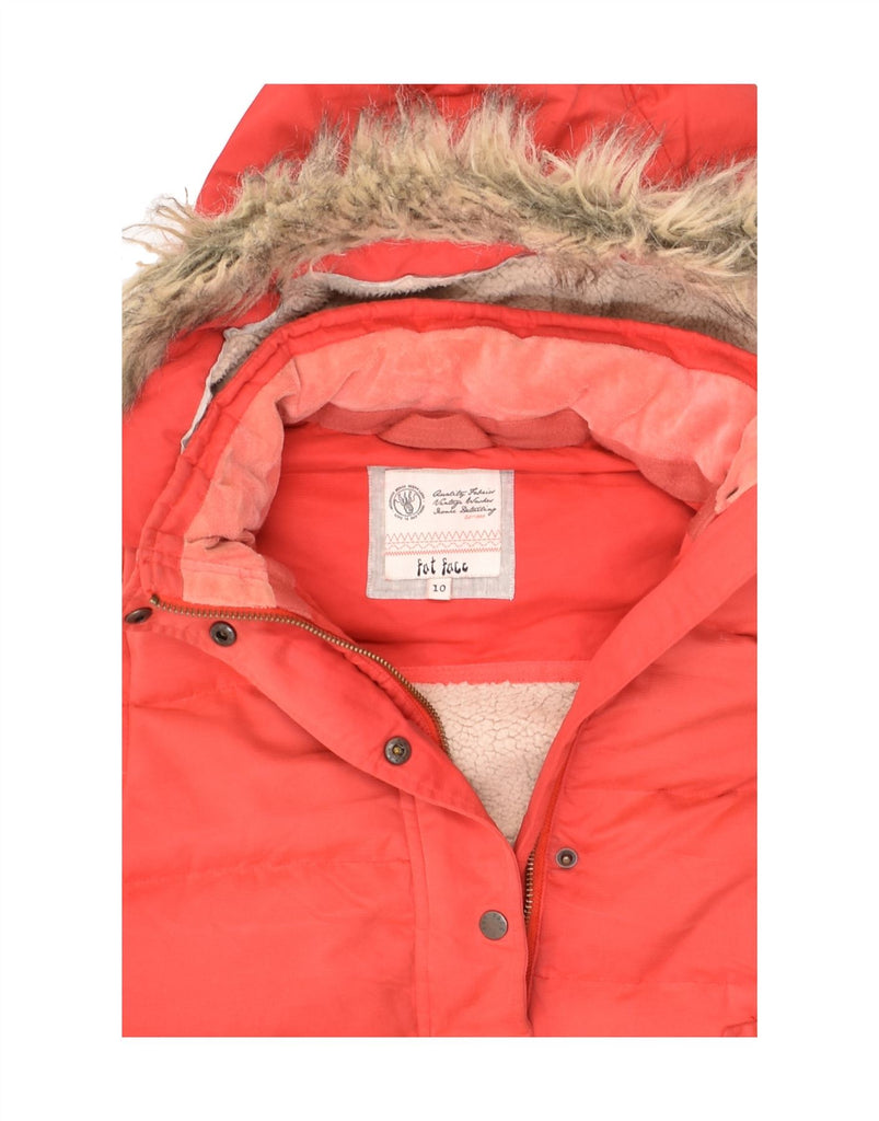 FAT FACE Womens Hooded Padded Gilet UK 10 Small Red Polyester | Vintage Fat Face | Thrift | Second-Hand Fat Face | Used Clothing | Messina Hembry 