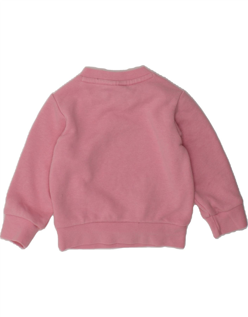 ADIDAS Baby Girls Graphic Sweatshirt Jumper 3-6 Months Pink Cotton | Vintage Adidas | Thrift | Second-Hand Adidas | Used Clothing | Messina Hembry 