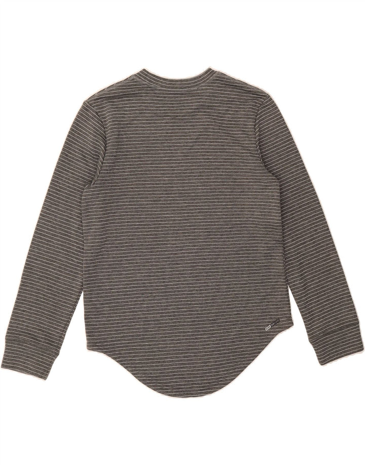 HURLEY Womens Graphic Top Long Sleeve UK 10 Small Grey Striped Polyester Vintage Hurley and Second-Hand Hurley from Messina Hembry 