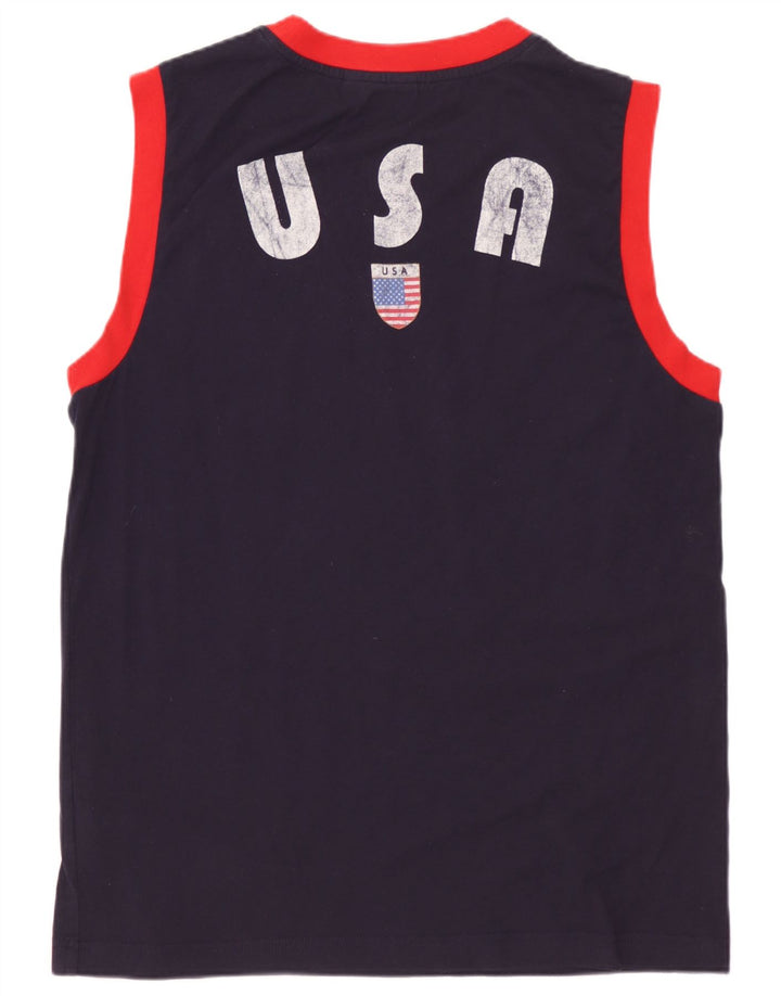 PUMA Mens Graphic Vest Top Large Navy Blue Cotton