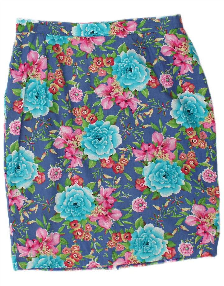 GIANFREDIANI Womens High Waist Pencil Skirt IT 48 XL W32 Blue Floral