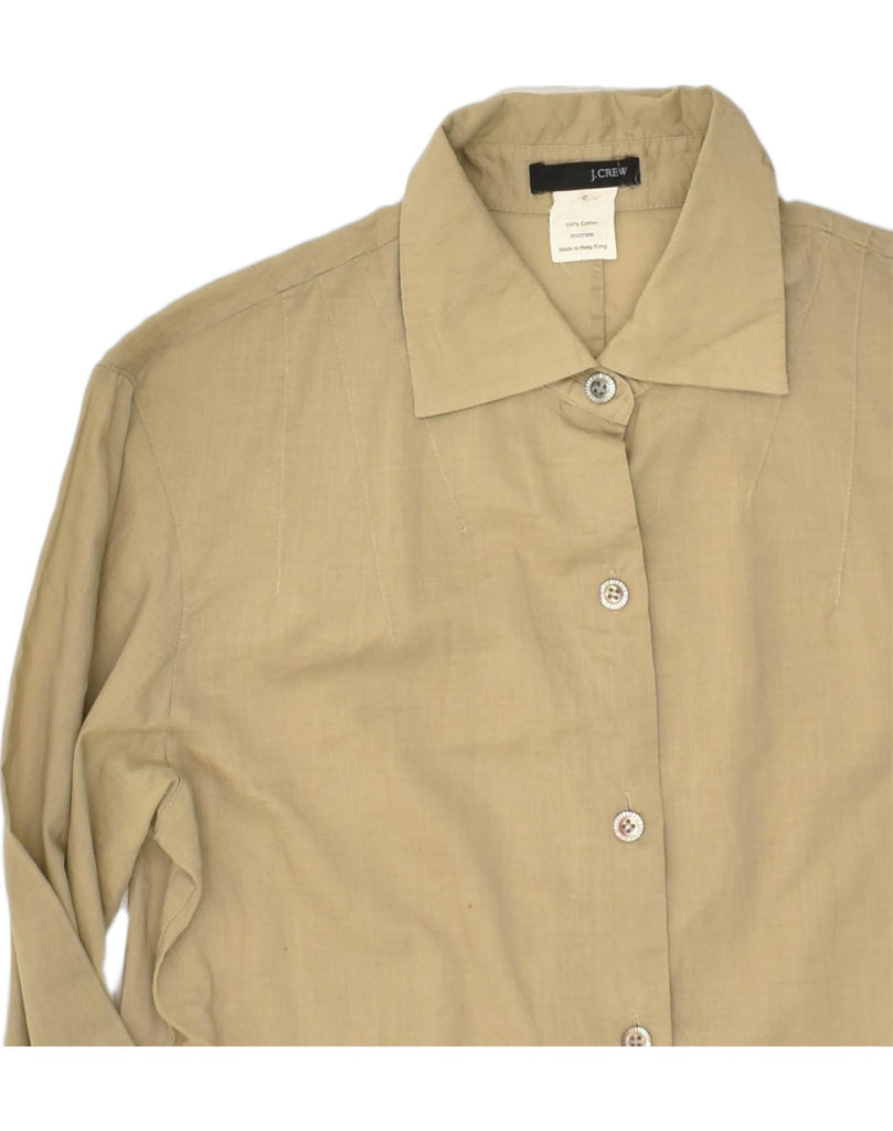 J. CREW Womens Shirt US 2 XS Beige Cotton | Vintage J. Crew | Thrift | Second-Hand J. Crew | Used Clothing | Messina Hembry 