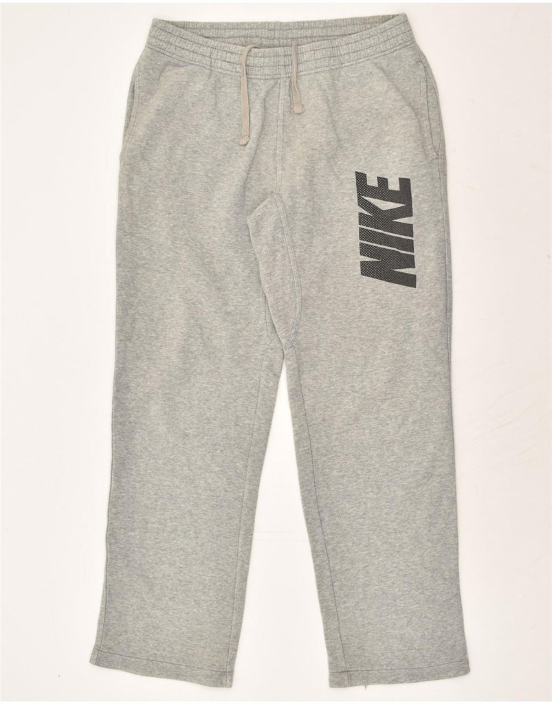 NIKE Mens Graphic Tracksuit Trousers Large Grey Cotton | Vintage Nike | Thrift | Second-Hand Nike | Used Clothing | Messina Hembry 