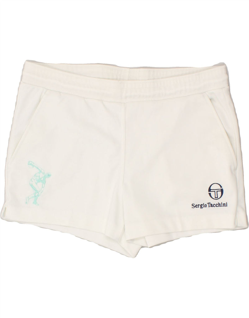 SERGIO TACCHINI Womens Sport Shorts IT 42 Medium White | Vintage Sergio Tacchini | Thrift | Second-Hand Sergio Tacchini | Used Clothing | Messina Hembry 