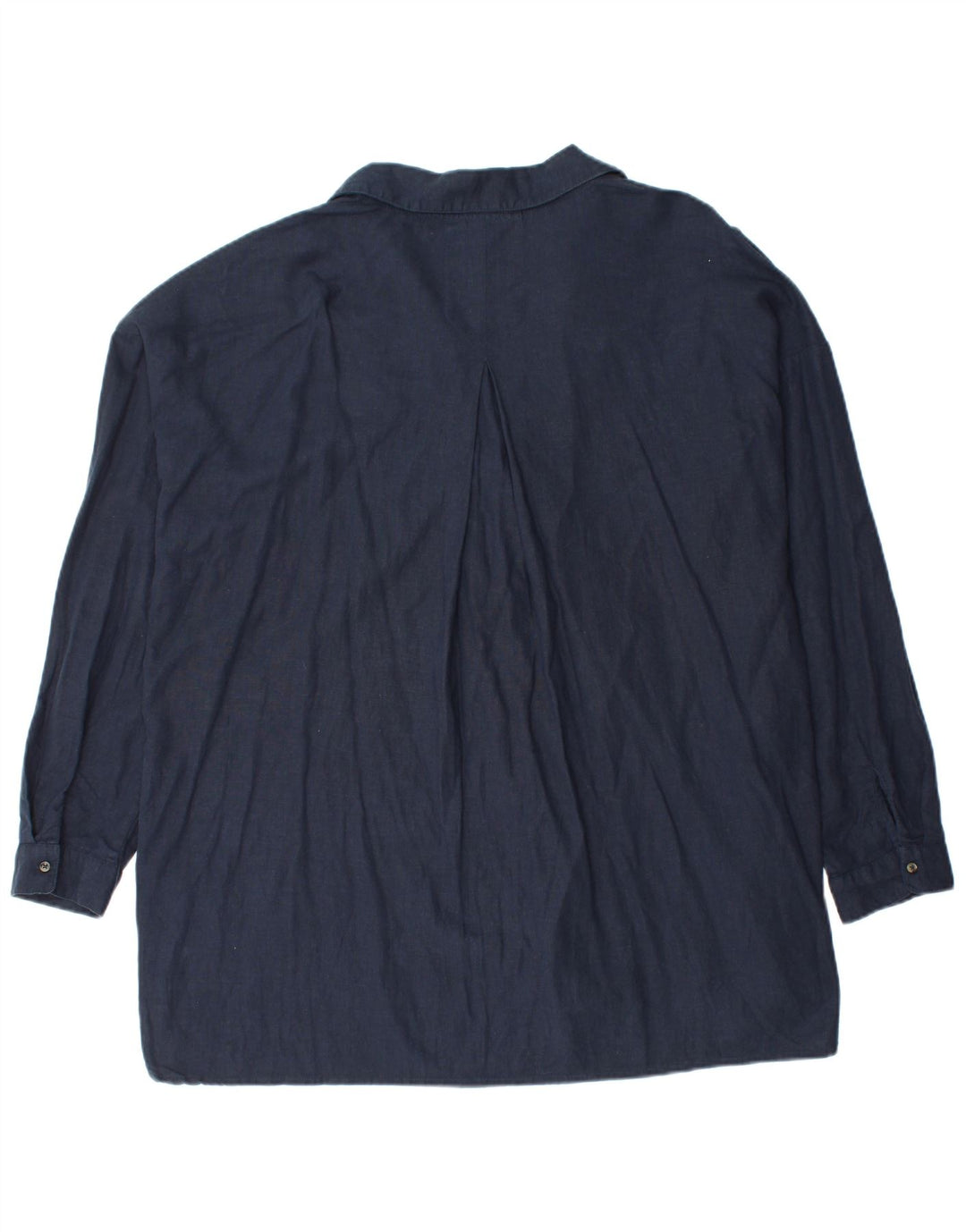 FAT FACE Womens Oversized Pullover Shirt UK 16 Large Navy Blue Linen