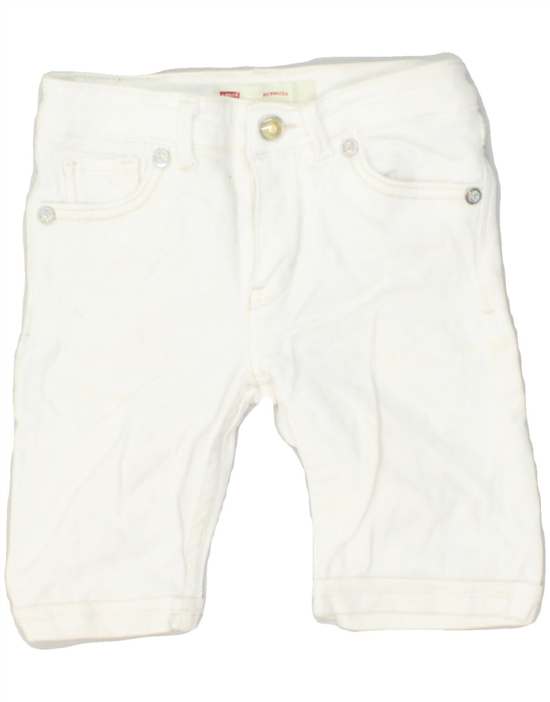 LEVI'S Girls Denim Bermuda Shorts 5-6 Years W20 White Cotton | Vintage Levi's | Thrift | Second-Hand Levi's | Used Clothing | Messina Hembry 