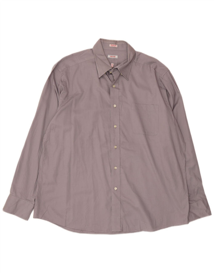 Izod Mens Shirt Size 17 1/2 XL Grey Cotton