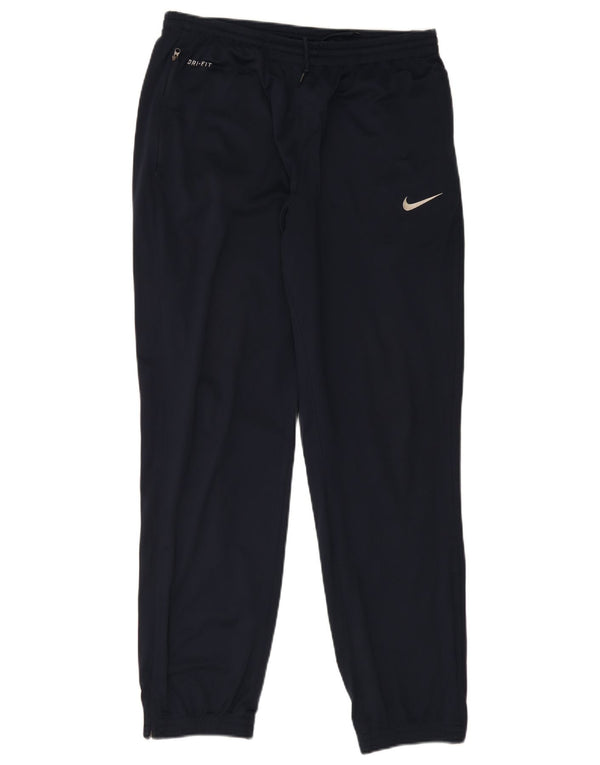 Nike Mens Dri Fit Tracksuit Trousers Joggers Large Navy Blue Polyester