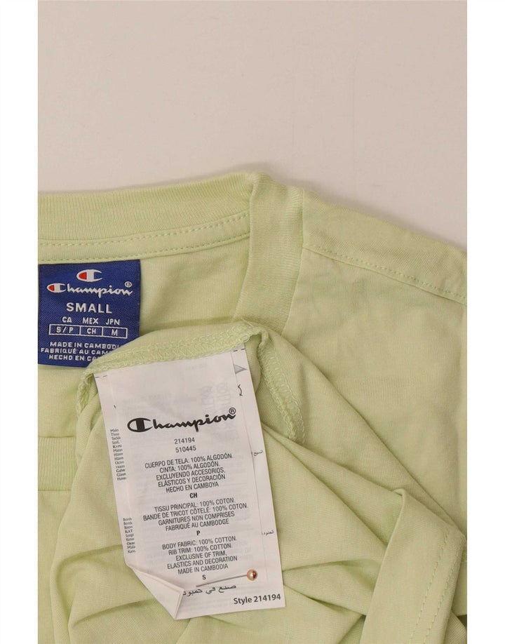 Champion Mens Graphic T-Shirt Top Small Green Cotton