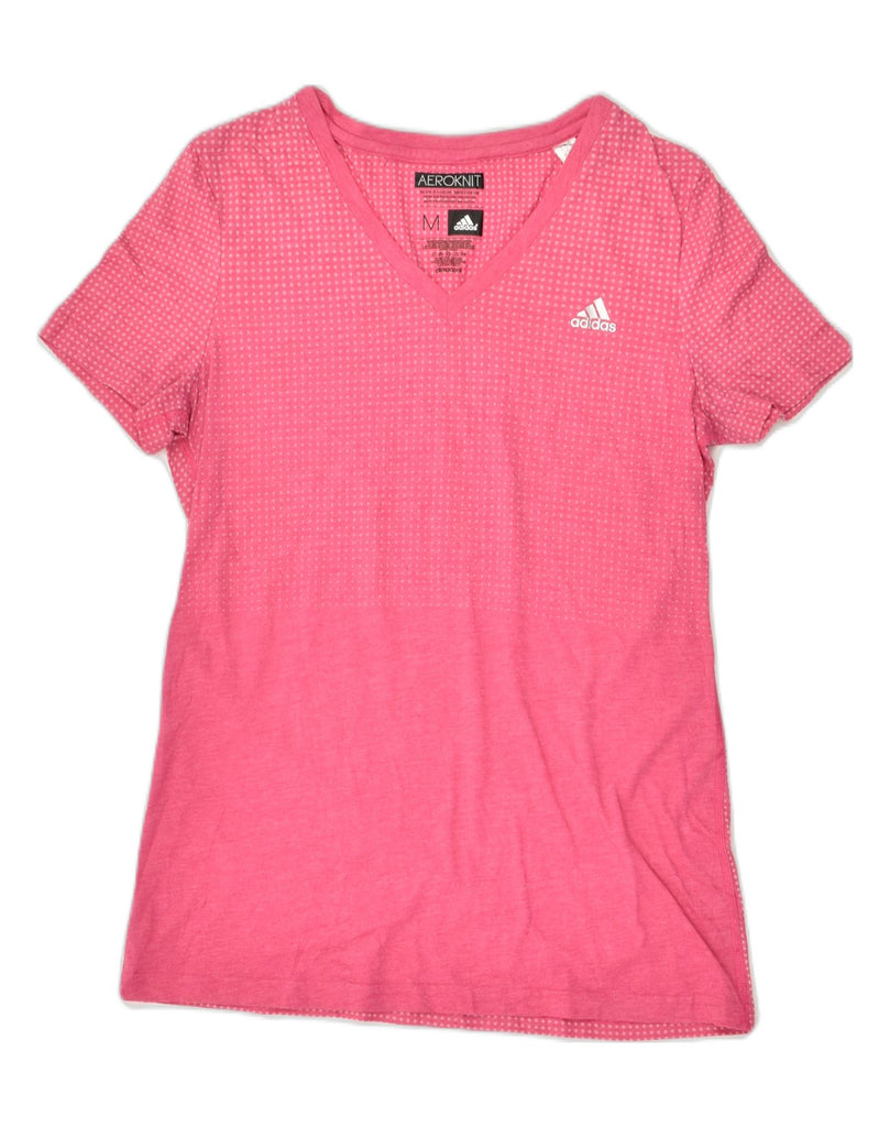 ADIDAS Womens T-Shirt Top UK 12 Medium Pink Spotted Cotton | Vintage Adidas | Thrift | Second-Hand Adidas | Used Clothing | Messina Hembry 